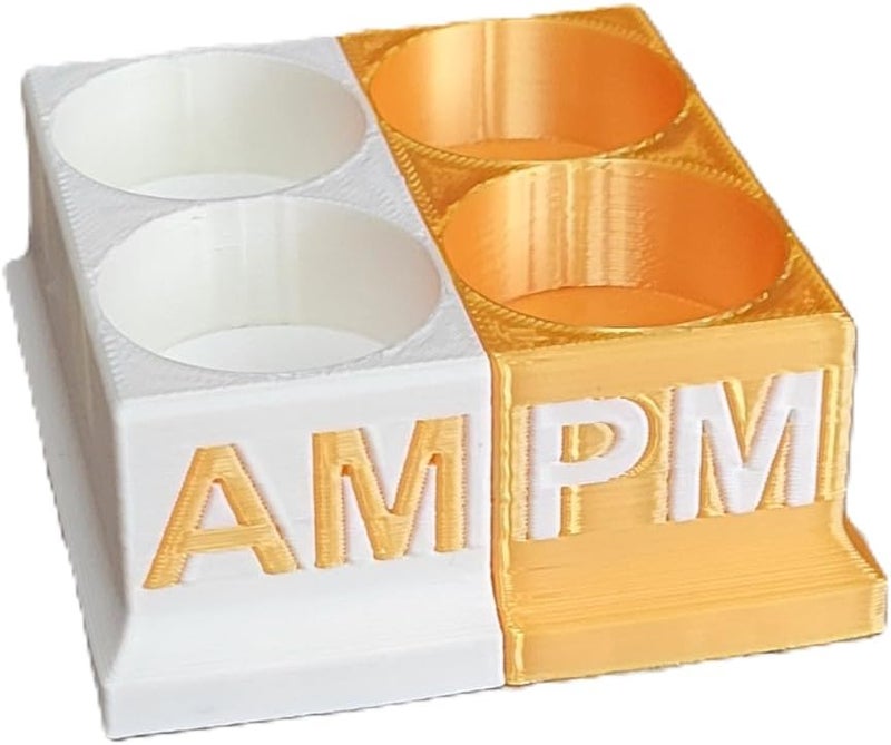 Znet3D Eye Drops Bottle Organizer & Tracker – AM/PM 4-Slot (White/Gold) - Image 5